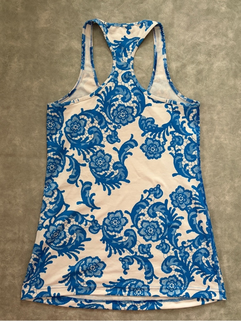 Y2K lululemon blue paisley floral racerback athletic tank top - Picture 8 of 9